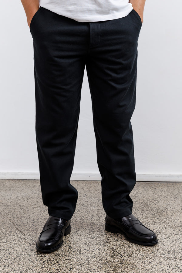 Universal Works Brushed Moleskin Military Chino Black