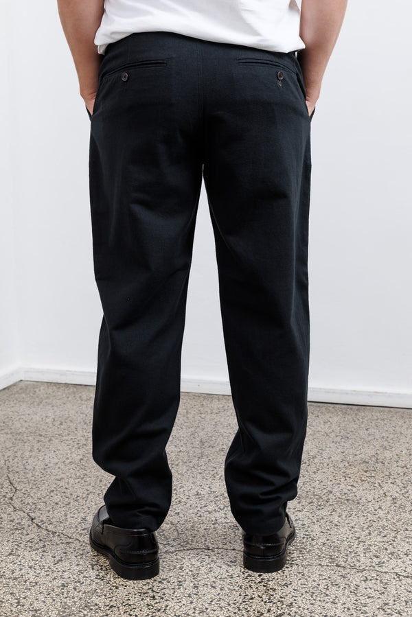 Universal Works Brushed Moleskin Military Chino Black