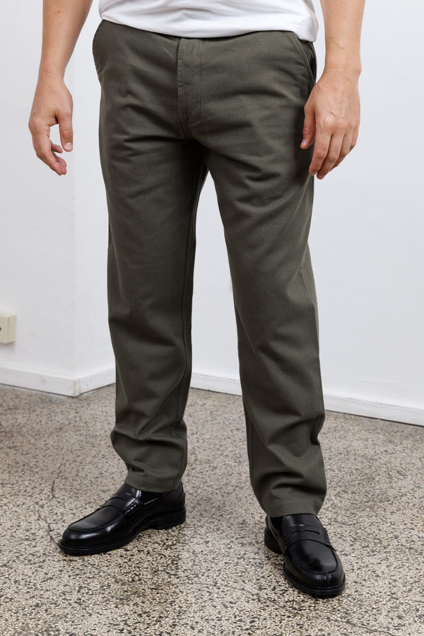 Universal Works Brushed Moleskin Military Chino Olive