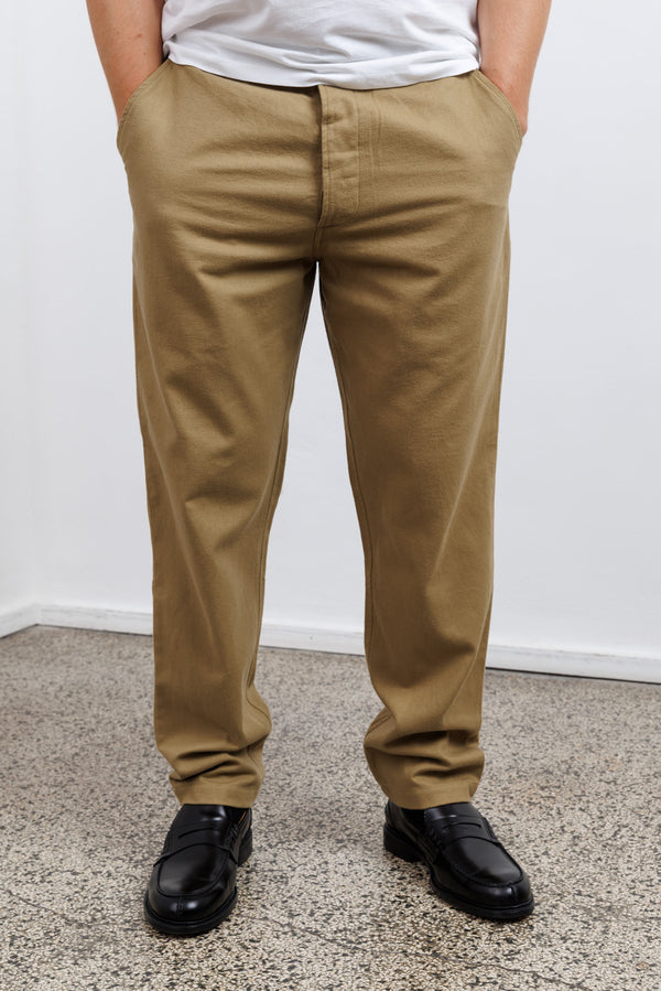 Universal Works Brushed Moleskin Military Chino Sand