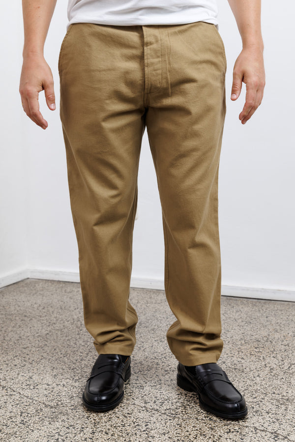 Universal Works Brushed Moleskin Military Chino Sand