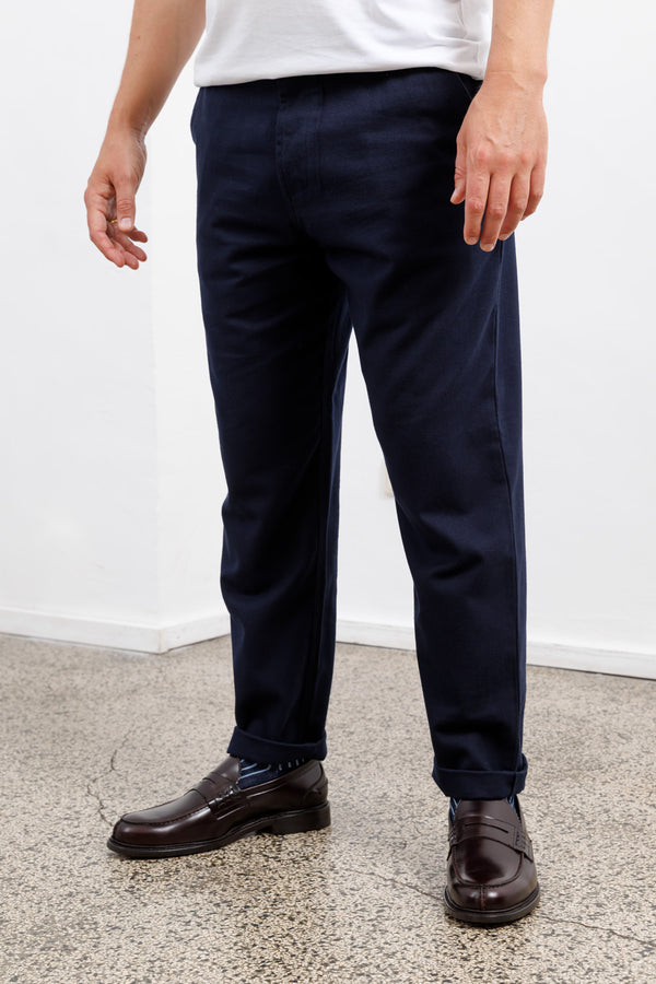 Universal Works Navy Brushed Moleskin Military Chino