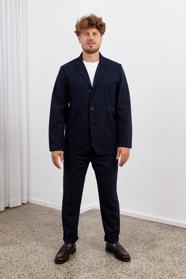 Universal Works Navy Brushed Moleskin Military Chino