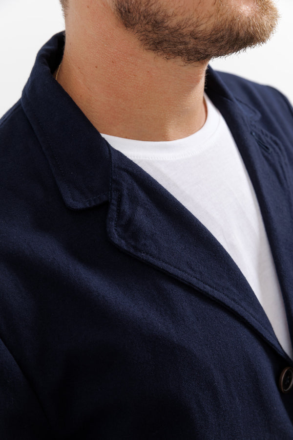 Universal Works Navy Brushed Moleskin Three Button Jacket