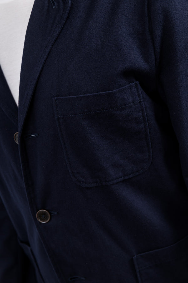 Universal Works Navy Brushed Moleskin Three Button Jacket