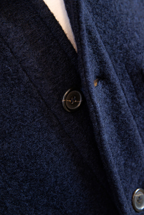 Universal Works Navy Wool Fleece Field Jacket