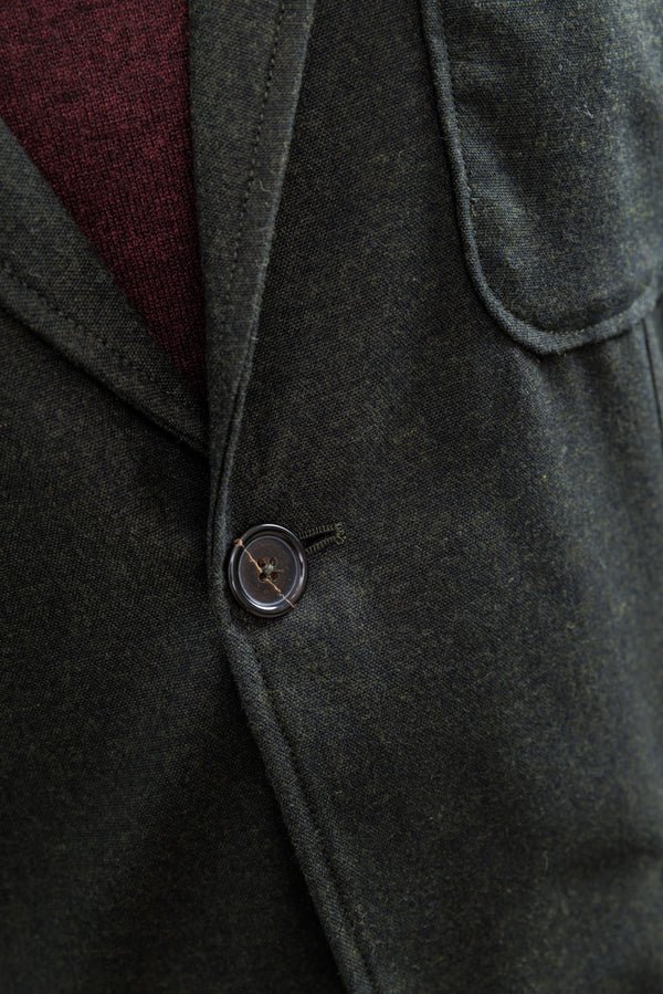 Universal Works Olive Recycled Italian Tweed Two Button Jacket