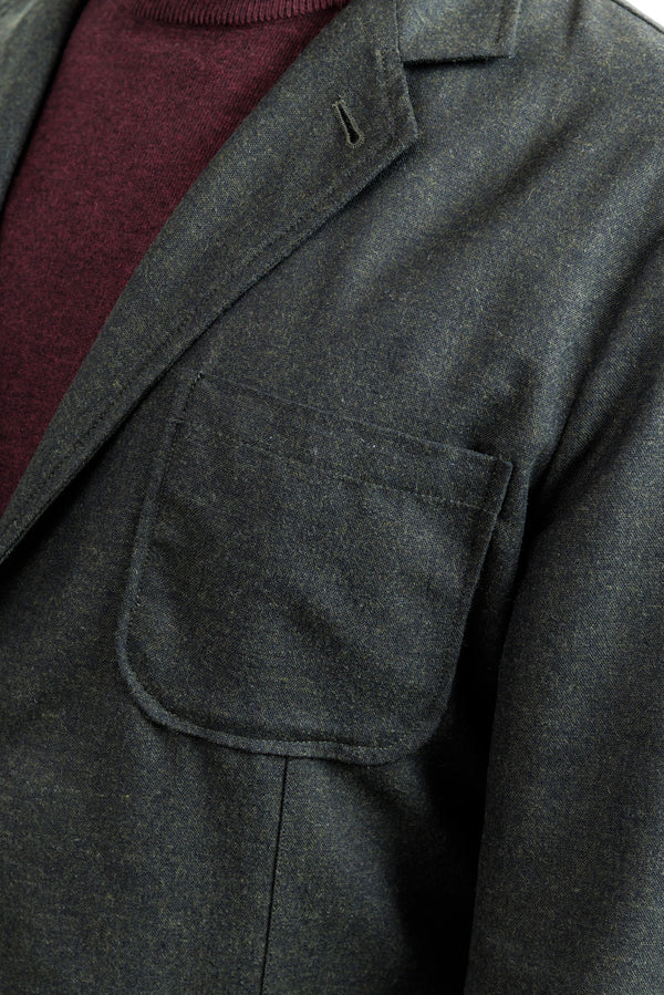 Universal Works Olive Recycled Italian Tweed Two Button Jacket