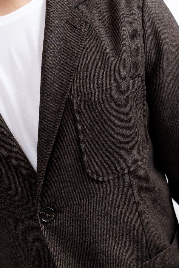 Universal Works Brown Recycled Italian Tweed Two Button Jacket