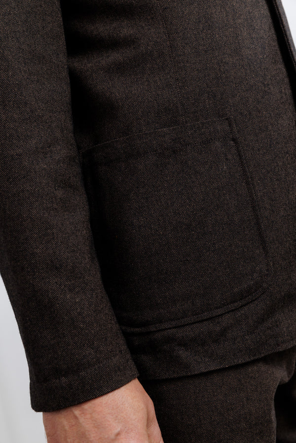Universal Works Brown Recycled Italian Tweed Two Button Jacket