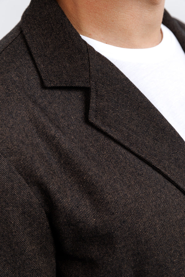 Universal Works Brown Recycled Italian Tweed Two Button Jacket
