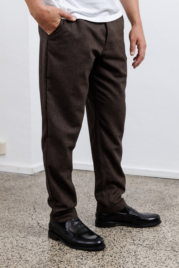 Universal Works Brown Recycled Italian Tweed Military Chino