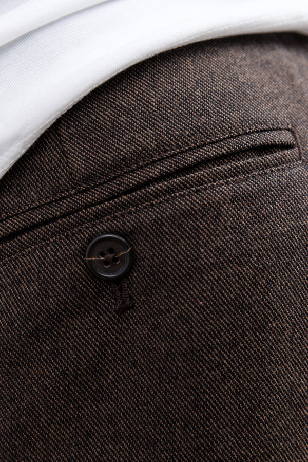 Universal Works Brown Recycled Italian Tweed Military Chino