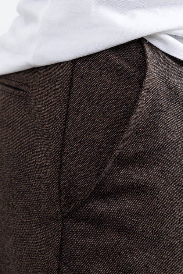 Universal Works Brown Recycled Italian Tweed Military Chino