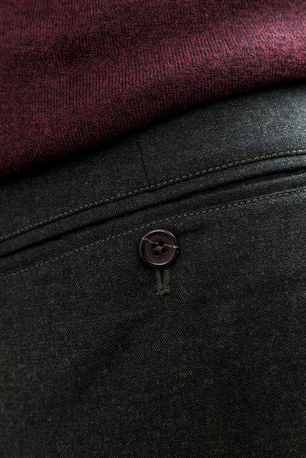 Universal Works Olive Recycled Italian Tweed Military Chino