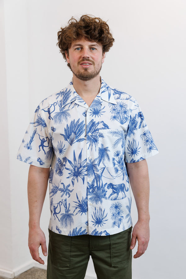 Universal Works Jungle Toile Poplin Camp Shirt White