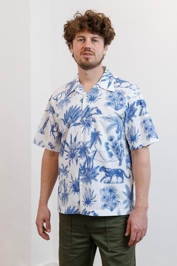 Universal Works Jungle Toile Poplin Camp Shirt White
