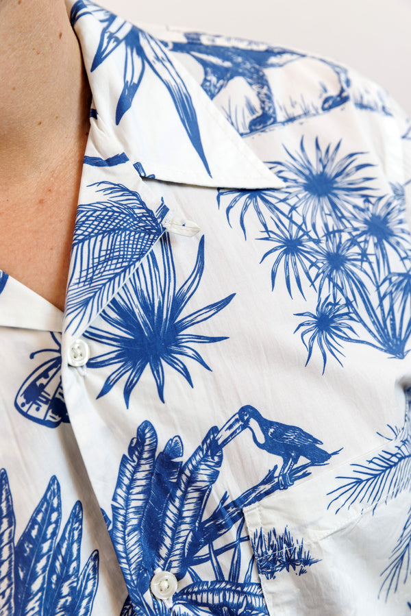Universal Works Jungle Toile Poplin Camp Shirt White