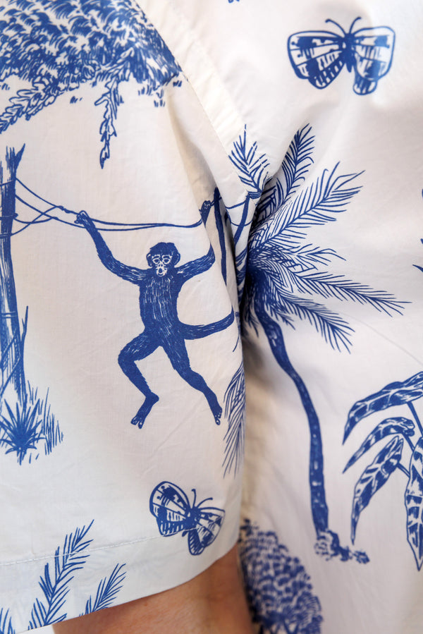 Universal Works Jungle Toile Poplin Camp Shirt White