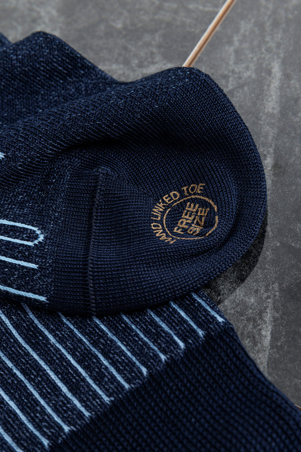 effio Shadow Ribbed Cotton Socks Blue