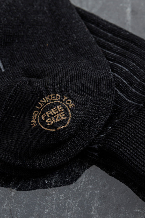 effio Shadow Ribbed Cotton Socks Black