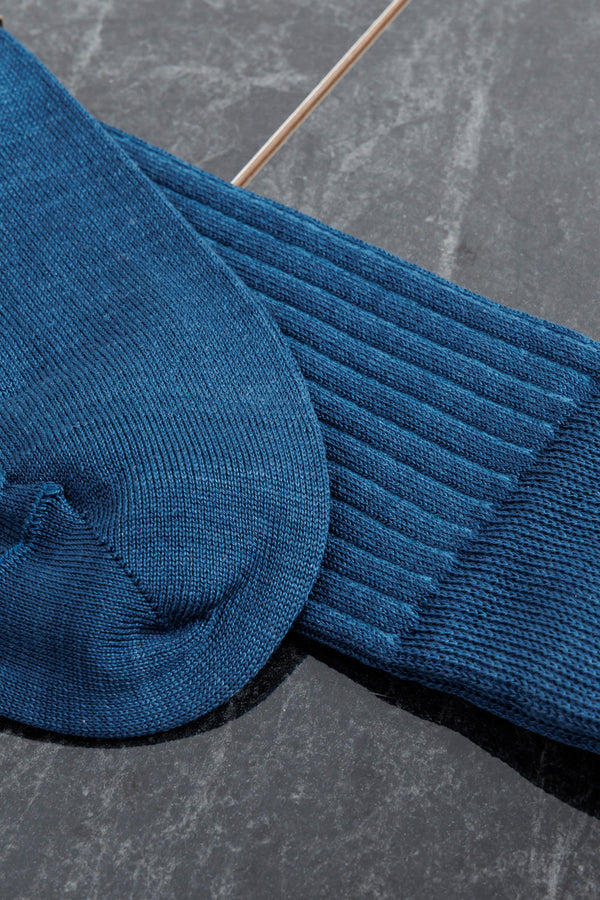 effio Shadow Ribbed Cotton Socks Petrol