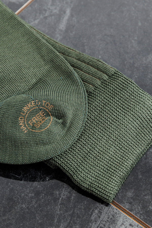 effio Shadow Ribbed Cotton Socks Green