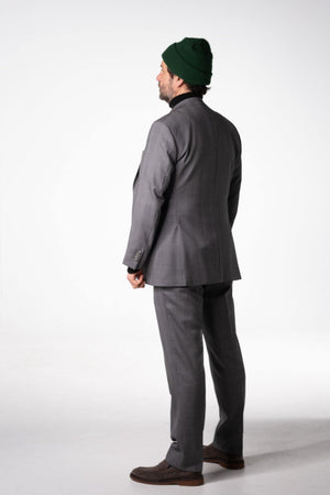 Herrenbude Super 100 Suit Regular Glencheck Grey - Herrenbude