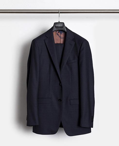 Herrenbude Super 130 Suit mit Weste Slim 2.0 Glencheck Midnight Blue - Herrenbude