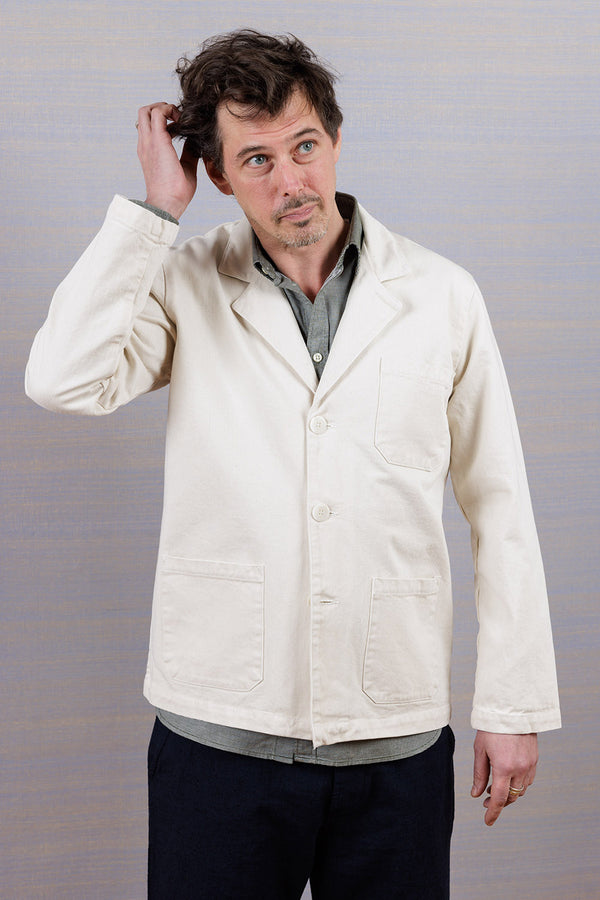 La Paz Organic Cotton Worker Jacket Off White Twill