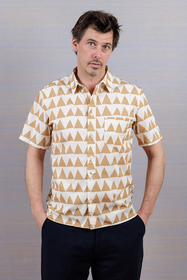 La Paz Short Sleeve Shirt Safari Triangle Pattern